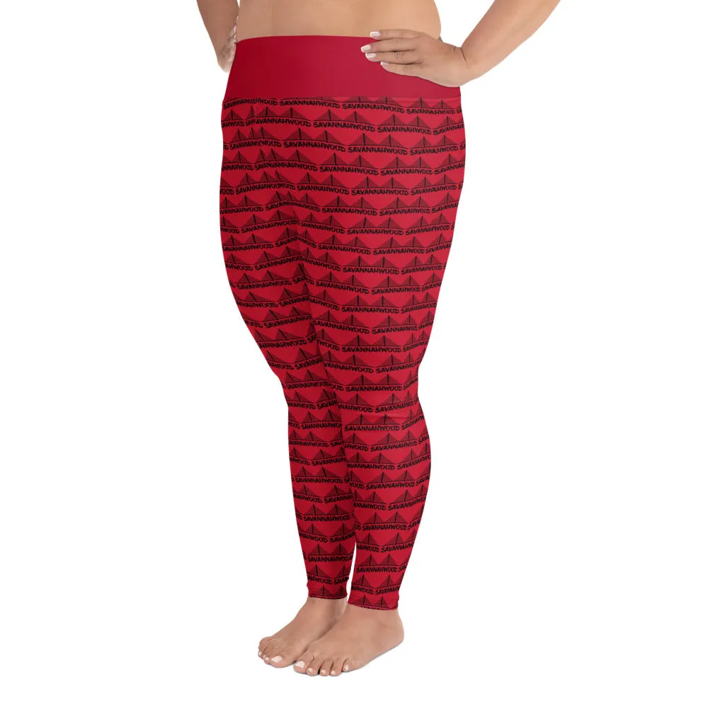 Yoga Leggings Black and Red