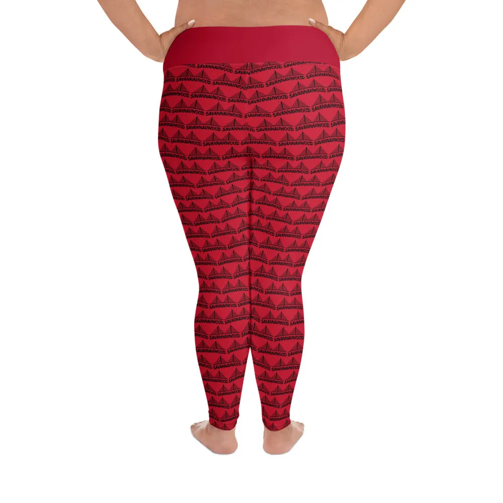 Yoga Leggings Black and Red