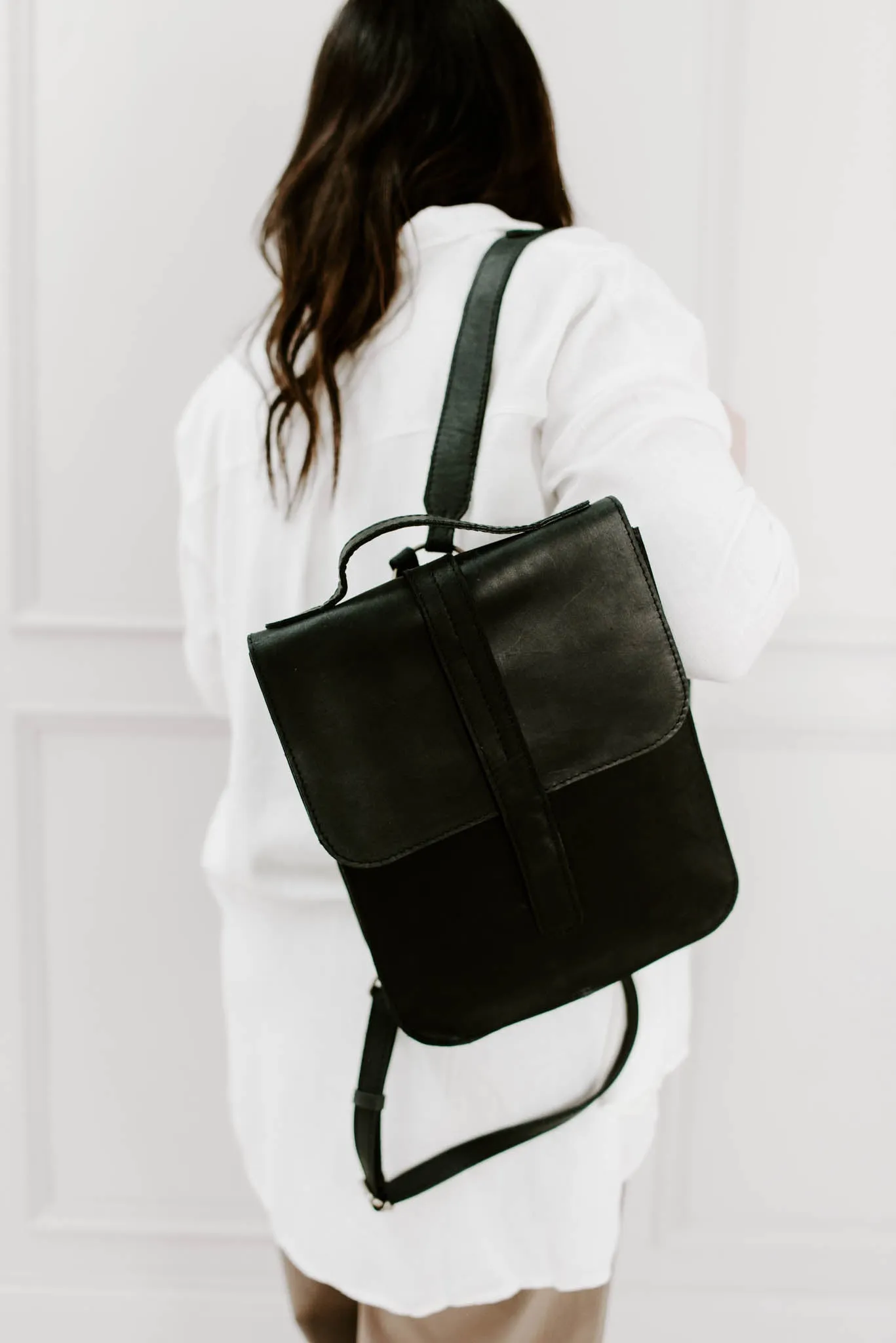 Zelaki Leather Co. Mini Backpack in Black